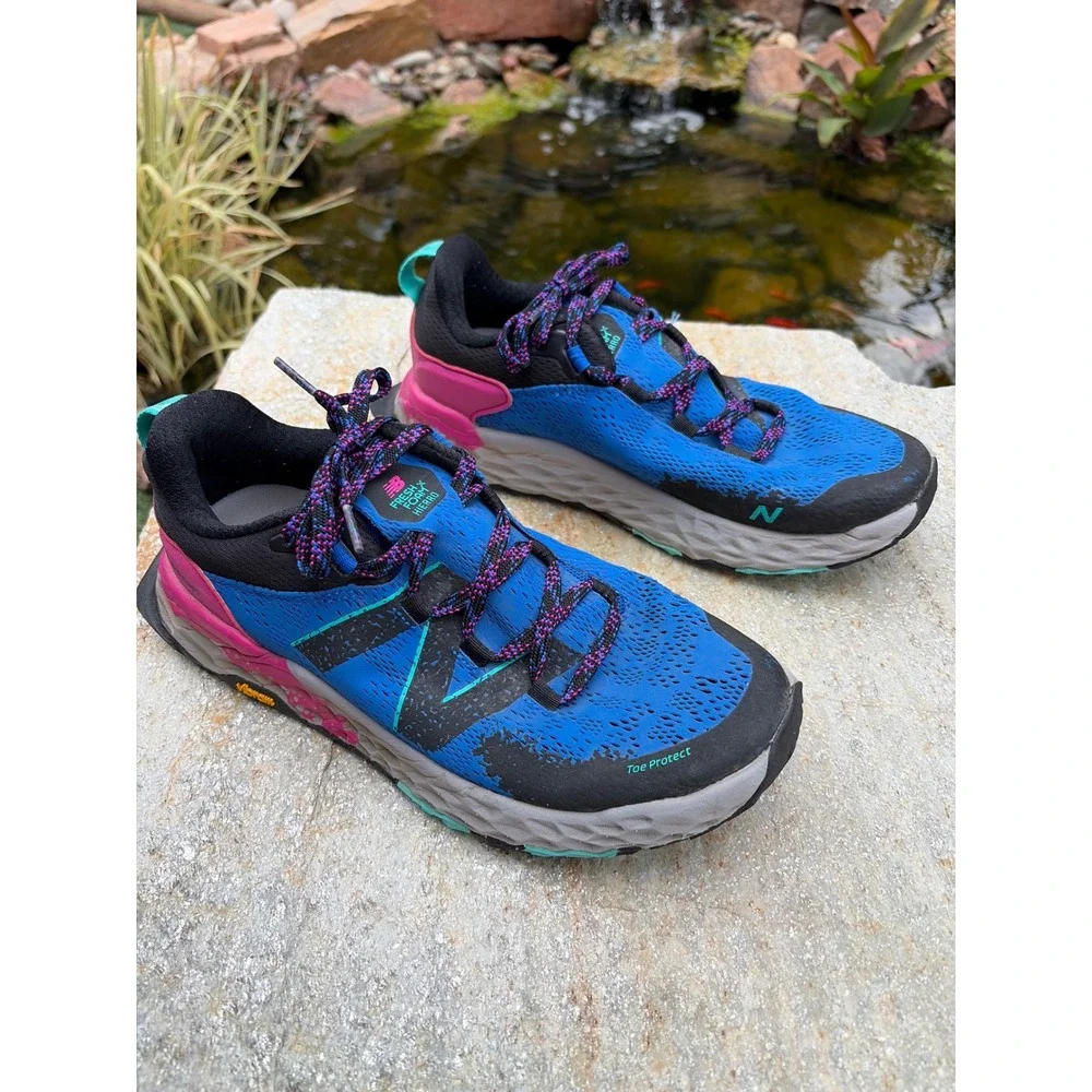 New Balance Fresh Foam Hierro v5 Trail Running Shoes Blue Pink  Womens 10